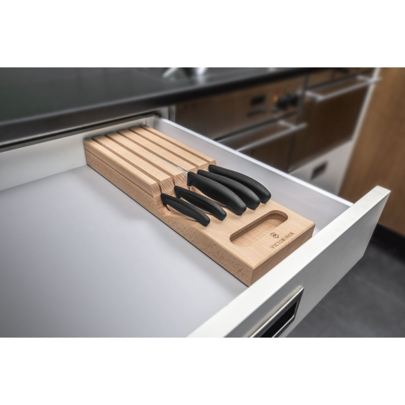 Набор из 5 предметов Victorinox Swiss Classic In-Drawer Knife Holder 6.7143.5 с подставкой