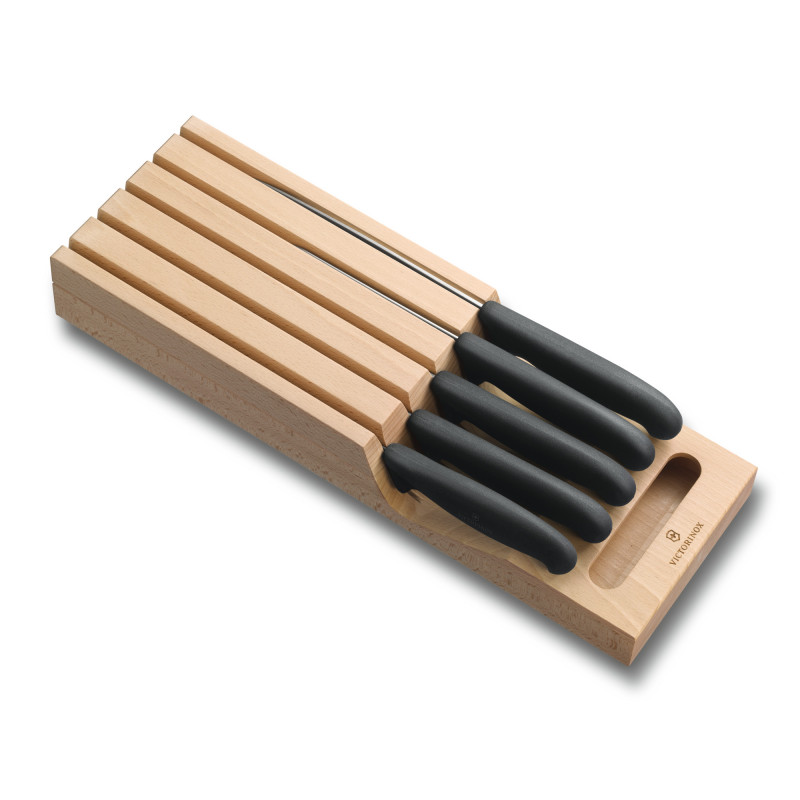 Набор из 5 предметов Victorinox Fibrox In-Drawer Knife Holder 5.1143.5 с подставкой