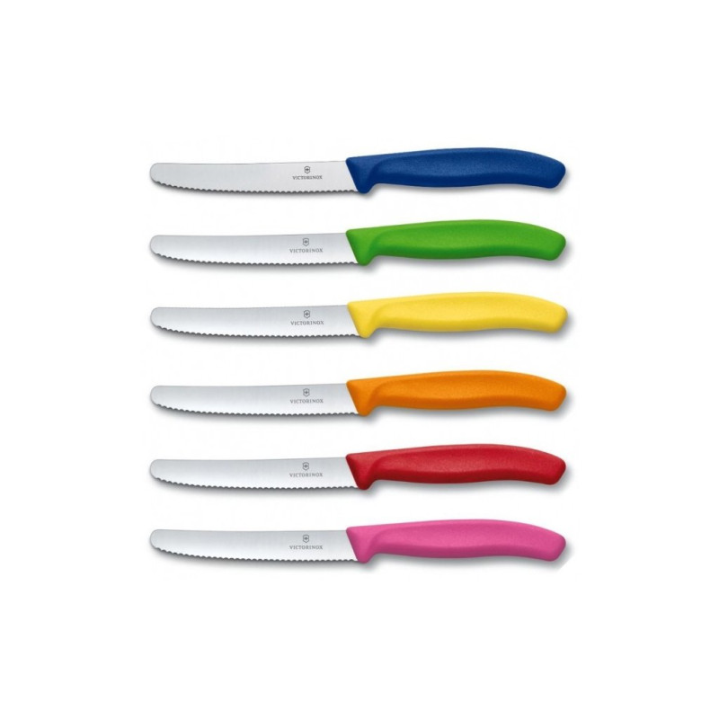 Набор из 6 ножей Victorinox Swiss Classic Colorful Tomato and Table Knife Set 6.7839.6G