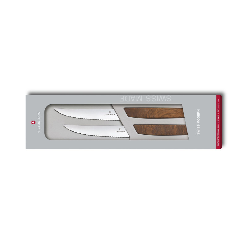 Набор из 2 ножей Victorinox Swiss Modern Steak Knife Set 6.9000.12WG в подарочной упаковке