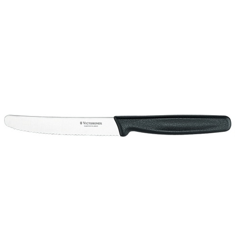 Кухонный нож Victorinox Standard Tomato and Table Knife 5.0833 11 см, серрейтор черный