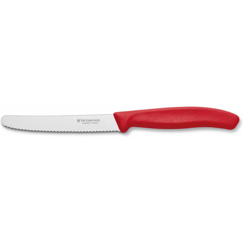 Кухонный нож Victorinox Swiss Classic Tomato and Table Knife 6.7831 11 см, серрейтор красный