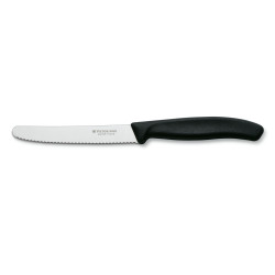 Кухонный нож Victorinox Swiss Classic Tomato and Table Knife 6.7833 11 см, серрейтор черный