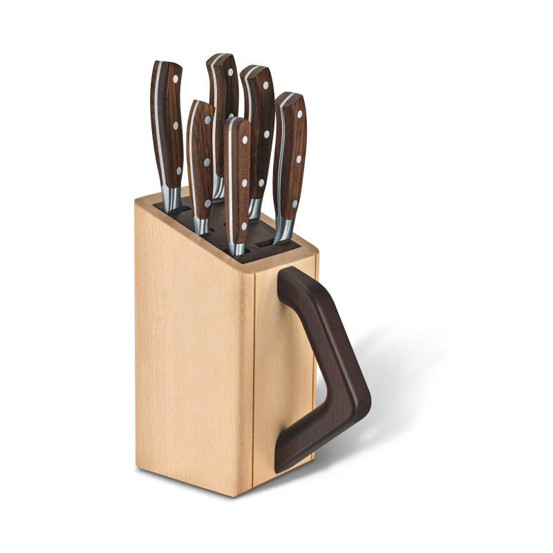 Набор из 6 кованых ножей Victorinox Forged Сhef's Grand Maitre Wood Cutlery Block 7.7240.6 с подставкой