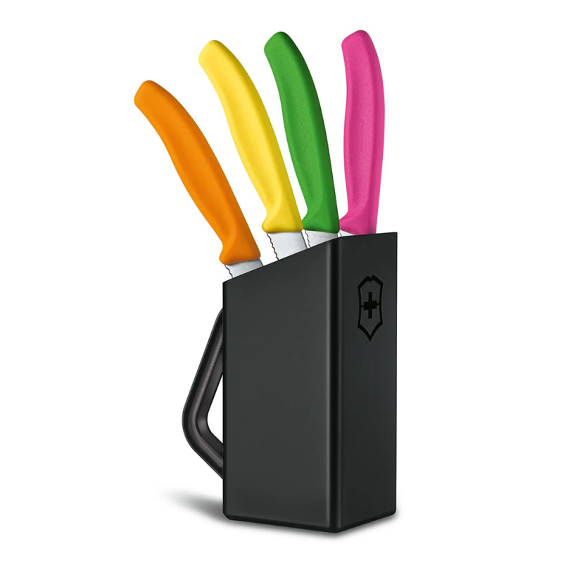 Набор из 4 предметов Victorinox Swiss Classic Steak and Pizza Knife Block 6.7126.4 с подставкой