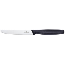 Кухонный нож Victorinox Standard Dessert Knife 5.0803 11 см, черный с гладким лезвием.
