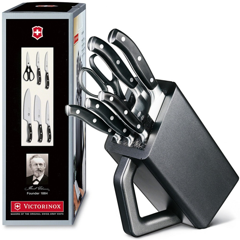 Набор из 6 кованых ножей Victorinox Forged Сhef's Grand Maitre Cutlery Block 7.7243.6 с подставкой