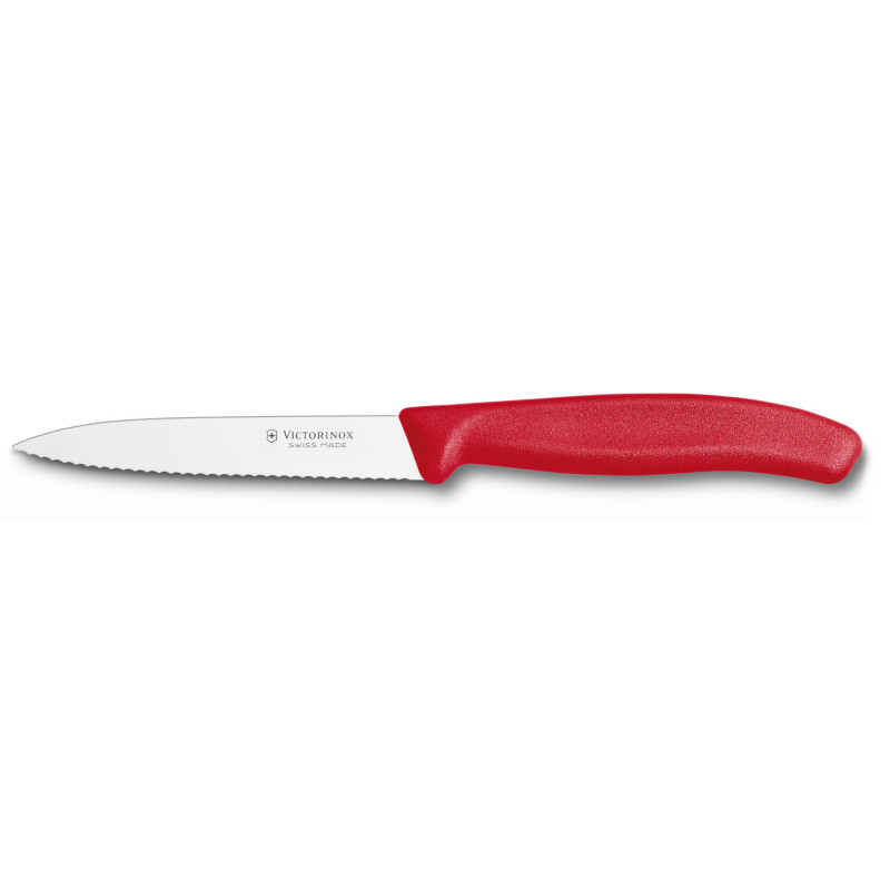 Кухонный нож Victorinox Swiss Classic Paring Knife 6.7731 10 см, серрейтор красный