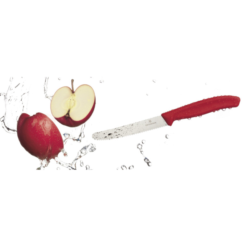 Кухонный нож Victorinox Swiss Classic Tomato and Table Knife 6.7831 11 см, серрейтор красный