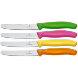 Кухонный нож Victorinox Swiss Classic Tomato and Table Knife 6.7836.L114, 11 см., серрейтор, зеленый