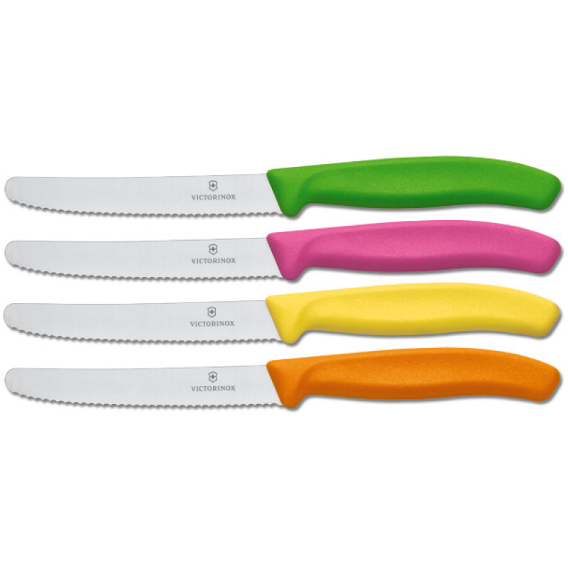 Кухонный нож Victorinox Swiss Classic Tomato and Table Knife 6.7836.L118, 11 см., серрейтор, желтый