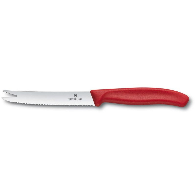 Кухонный нож Victorinox SwissClassic Cheese&Sausage Knife для сыра 6.7861, 11 см., серрейтор, красный
