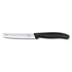 Кухонный нож Victorinox SwissClassic Cheese&Sausage Knife для сыра 6.7863, 11 см., серрейтор, черный