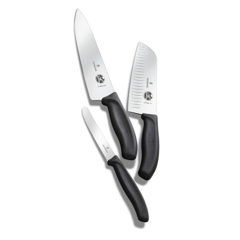 Кухонный нож Victorinox Swiss Classic Santoku Knife 6.8523.17G с воздушными карманами в подарочной упаковке