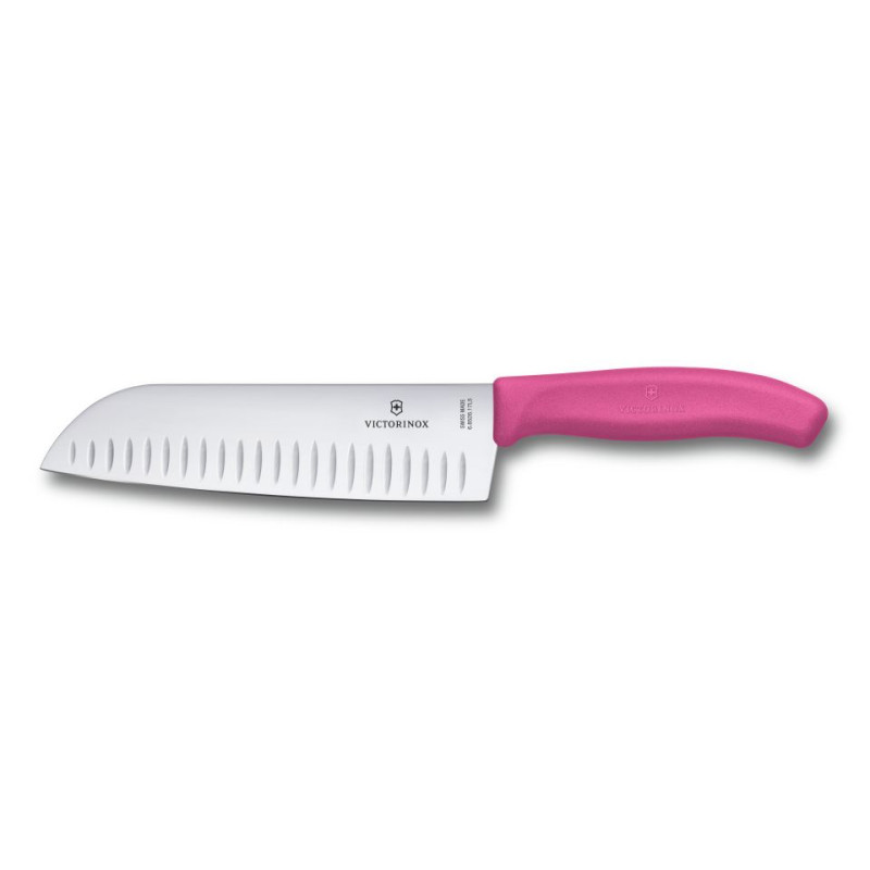 Кухонный нож Victorinox Swiss Classic Santoku Knife 6.8526.17L5B с воздушными карманами в блистере