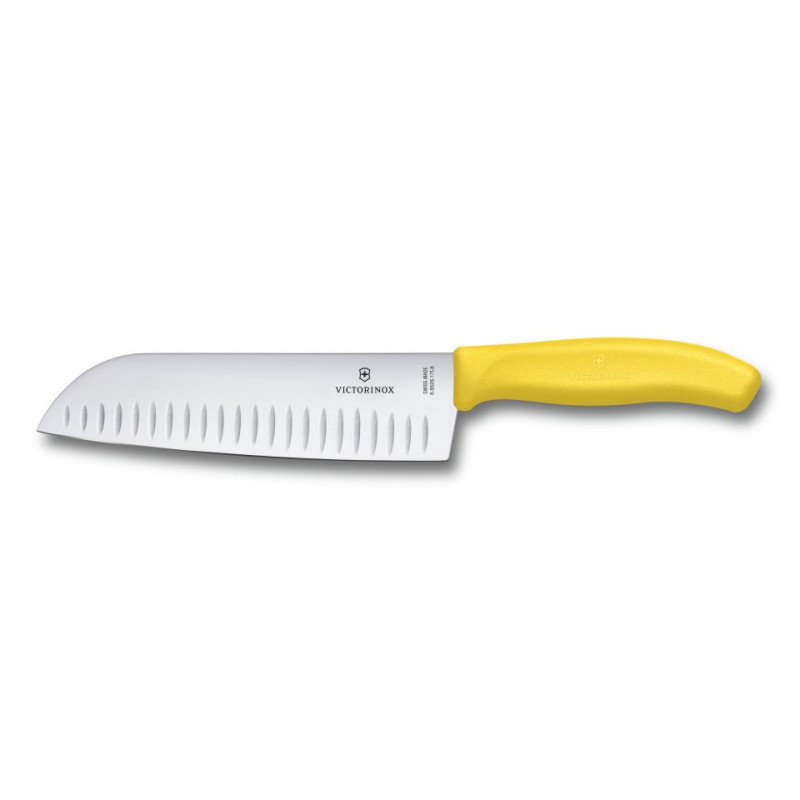 Кухонный нож Victorinox Swiss Classic Santoku Knife 6.8526.17L8B с воздушными карманами в блистере