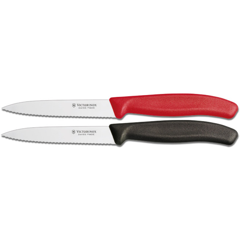 Кухонный нож Victorinox Swiss Classic Paring Knife 6.7731 10 см, серрейтор красный