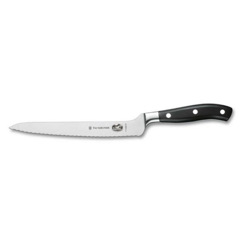 Кухонный кованый профессиональный нож для хлеба и нарезки Victorinox  7.7433.21G в подарочной упаковке