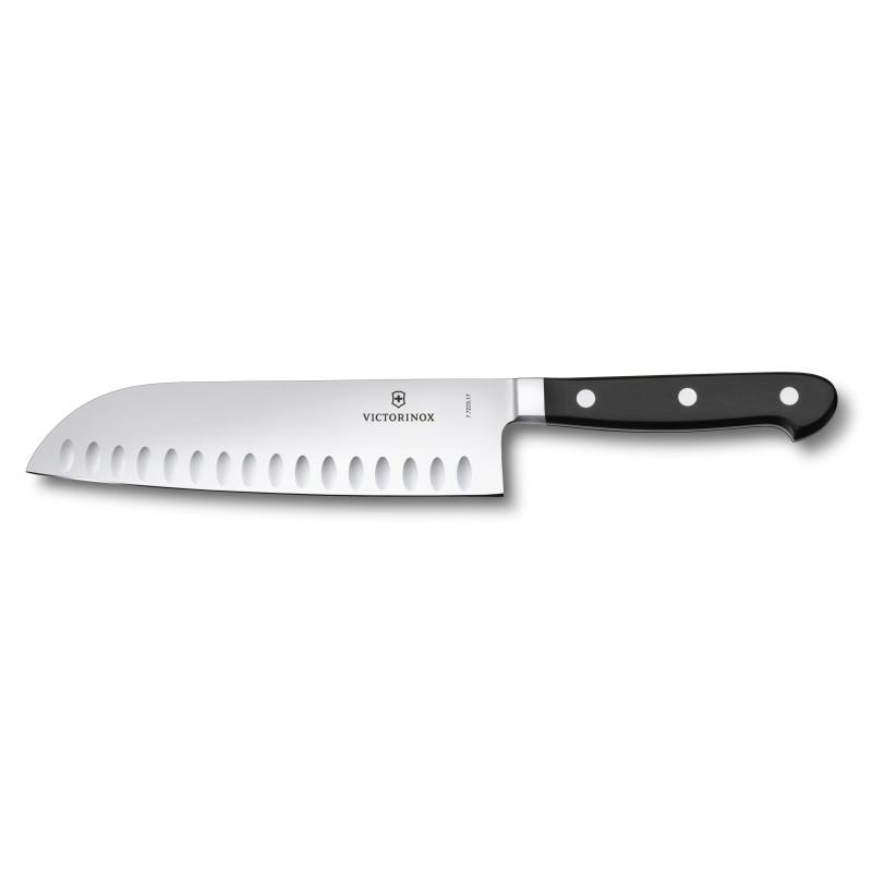 Кухонный кованый профессиональный нож Victorinox Santoku 7.7223.17 с воздушными карманами