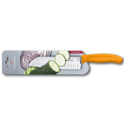 Кухонный нож Victorinox Swiss Classic Santoku Knife 6.8526.17L9B с воздушными карманами в блистере