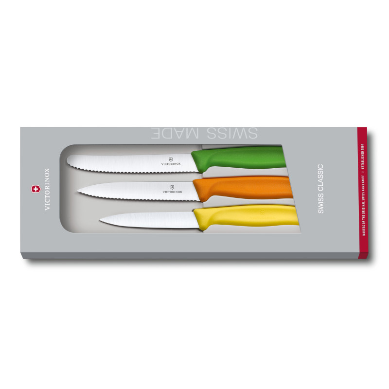 Набор из 3 ножей Victorinox Swiss Classic Paring Knife Set Colorful 6.7116.31G в подарочной упаковке