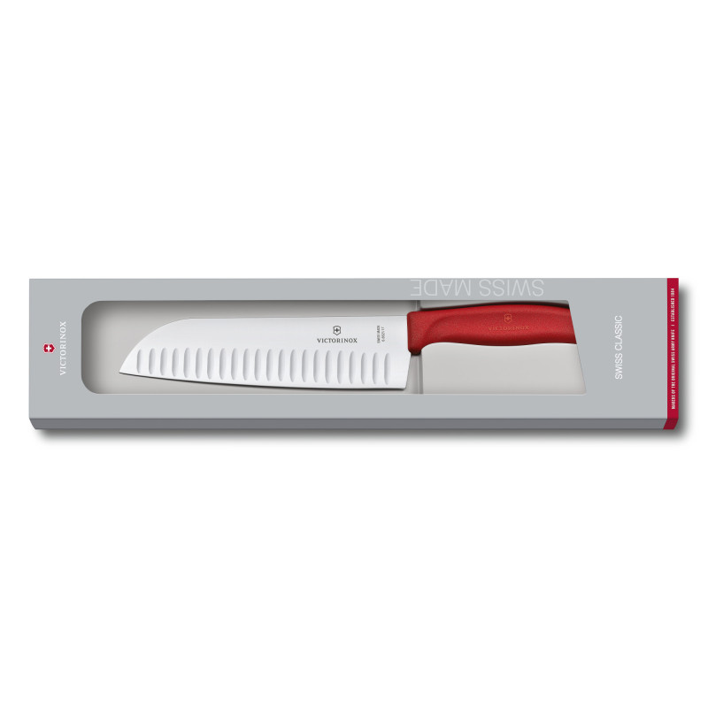 Кухонный нож Victorinox Swiss Classic Santoku Knife 6.8521.17G с воздушными карманами в подарочной упаковке