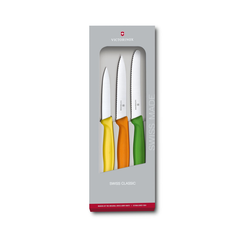 Набор из 3 ножей Victorinox Swiss Classic Paring Knife Set Colorful 6.7116.31G в подарочной упаковке