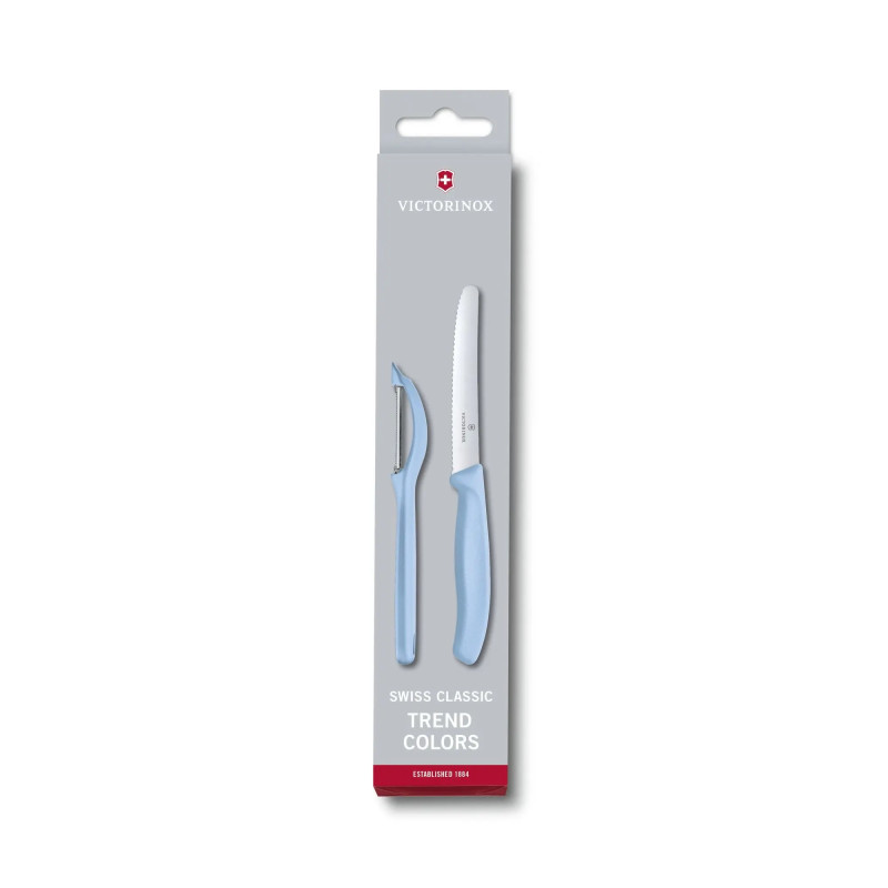 Набір з 2 предметів Victorinox Swiss Classic Trend Colors Tomato Knife and Universal Peeler Set 6.7116.21L22