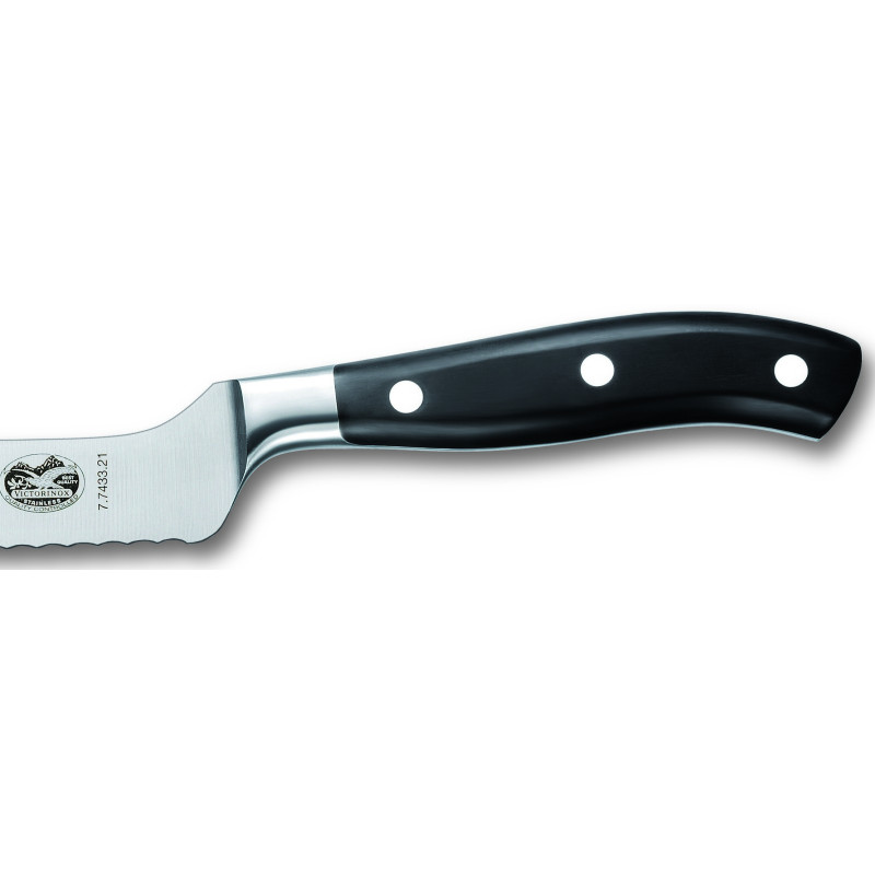 Кухонный кованый профессиональный нож для хлеба и нарезки Victorinox  7.7433.21G в подарочной упаковке