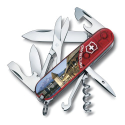 Нож Victorinox Climber 1.3703.TE1 полупрозрачный красный с изображением Люцерна