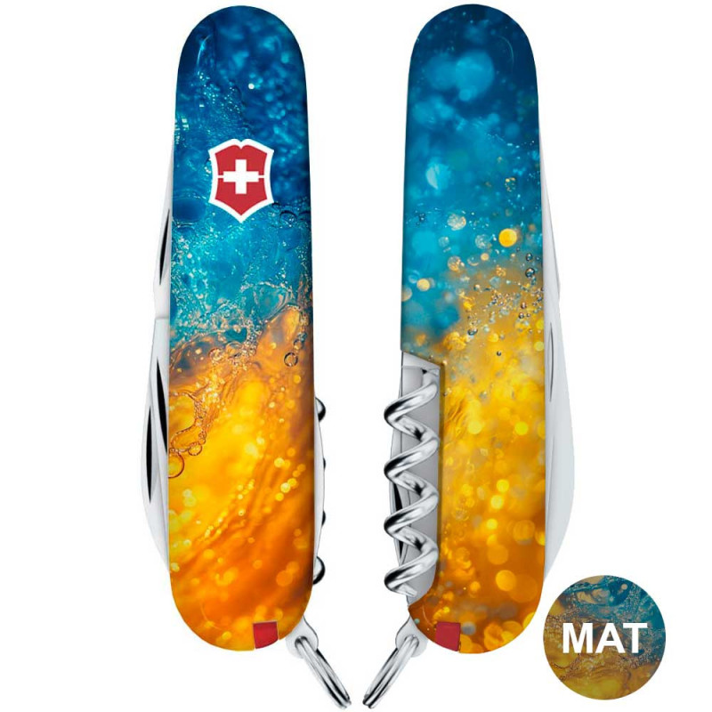 Складаний ніж Victorinox SPARTAN UKRAINE Жовто-сині бризки 1.3603.7.T3160pw