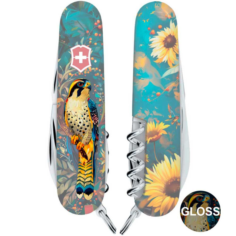 Складаний ніж Victorinox CAMPER UKRAINE Величний Сокіл 1.3613.3.T3180pw