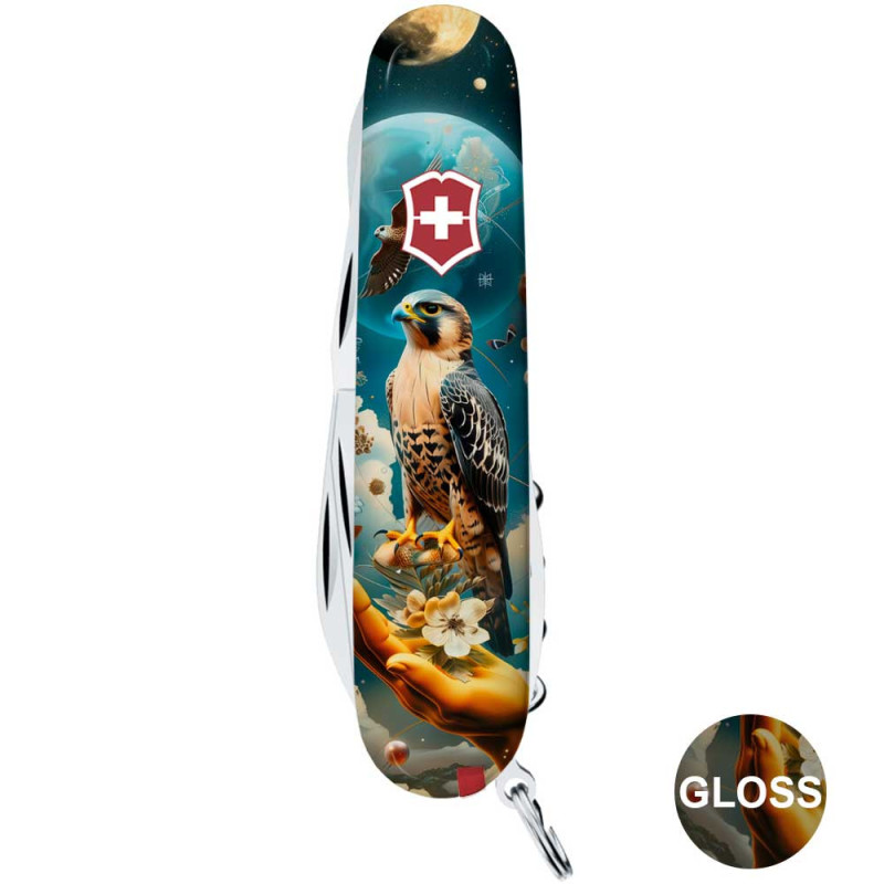 Складаний ніж Victorinox CLIMBER UKRAINE Сокіл-захисник 1.3703.3.T3210pw