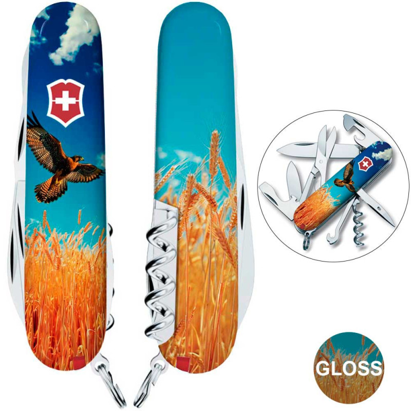 Складаний ніж Victorinox CLIMBER UKRAINE Вільний Сокіл 1.3703.7.T3230pw