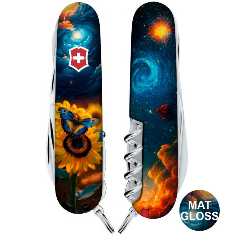 Складаний ніж Victorinox HUNTSMAN UKRAINE Зоряний метелик 1.3713.3.T3240pw
