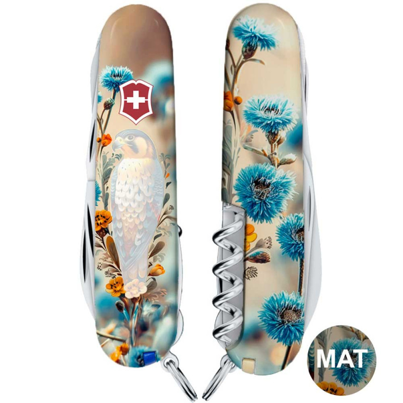 Складаний ніж Victorinox HUNTSMAN UKRAINE Шляхетний Сокіл 1.3713.7.T3260pw