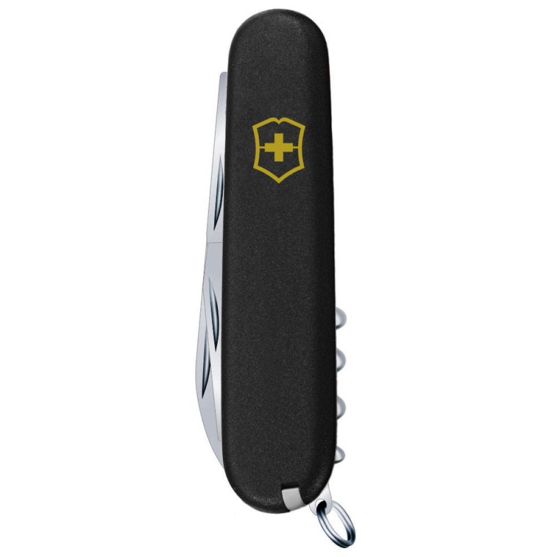 Ніж Victorinox Huntsman MAT чорний матовий лак жовтий логотип 1.3713.3_M0008p