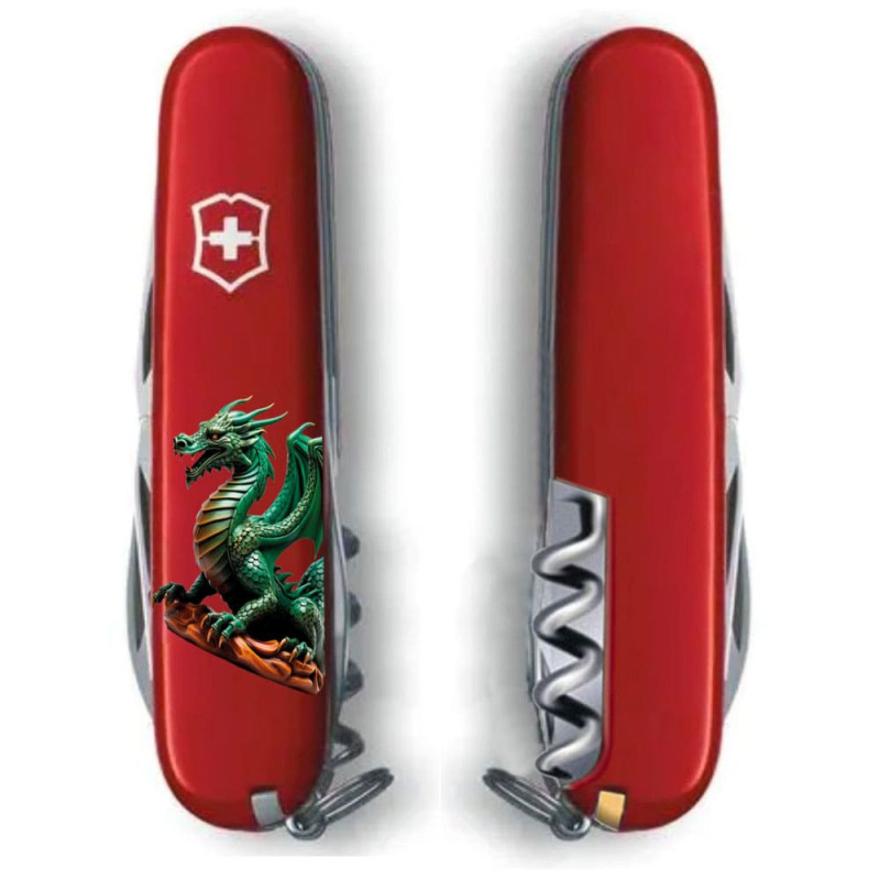 Ніж Victorinox Spartan Zodiac Зелений дракон на дереві 1.3603_Z3350u