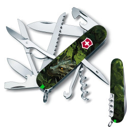 Ніж Victorinox Huntsman Zodiac Зелений дерев'яний дракон 1.3713.3_Z3240p