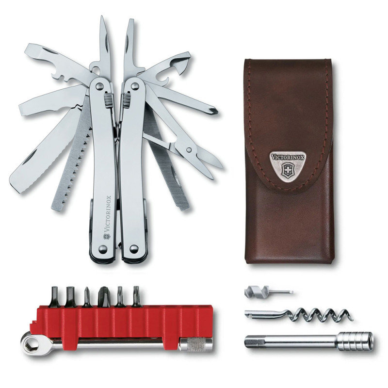 Мультитул Victorinox Swiss Tool Spirit XC Plus Ratchet 3.0239.L шкіряний чохол