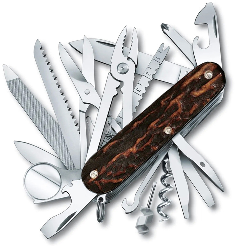 Ніж Victorinox Swiss Champ 1.6791.66 з руків’ям з натурального оленячого рогу